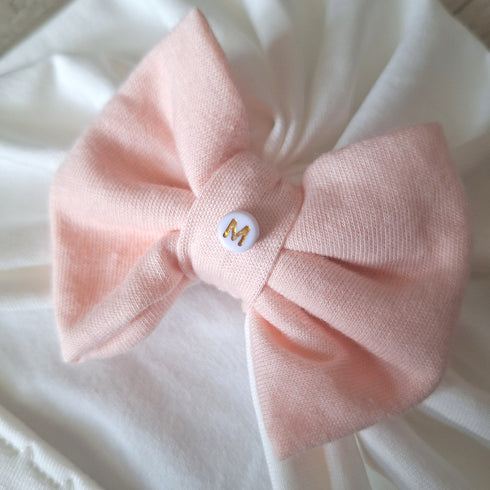 Turban nœud Initiale perle en jersey extensible 10 couleurs